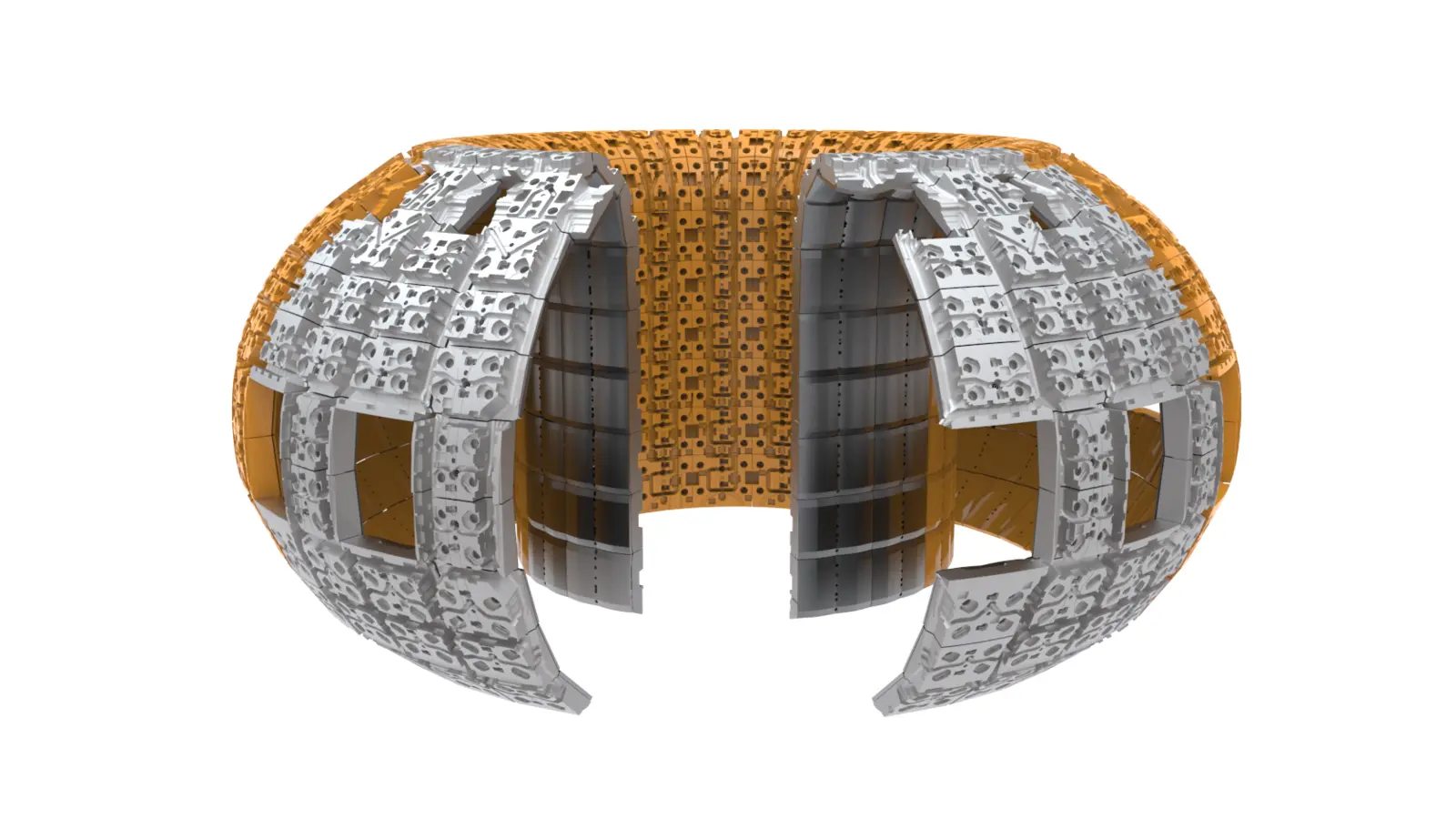 Cutaway rendering of ITER blanket modules surrounding the plasma chamber