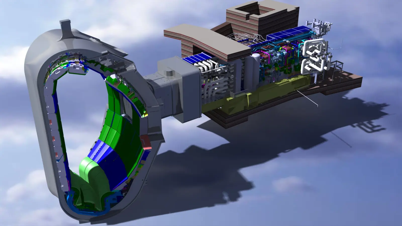 Rendering of an ITER test blanket module and its auxiliary tritium systems
